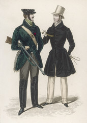 Hunting - Town Garb 1832. Date: 1832