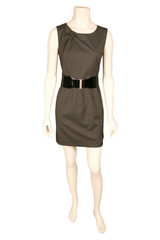 Womans bust with clothes in front of a white background