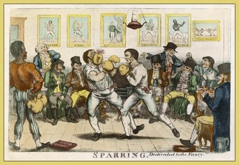 Fototapeta na wymiar Sport - Boxing - Sparring. Date: circa 1810