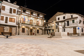 City Hall of Piedralaves, Spain at night