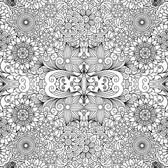 Decorative pattern with flowers and leaves