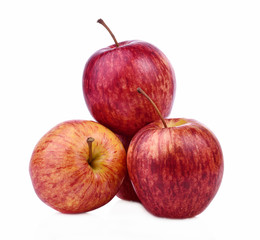 Fresh red apple isolated on white background.