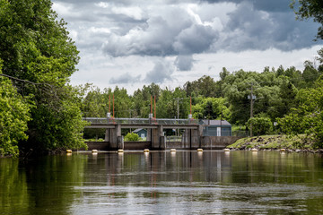 Fototapeta na wymiar Maskinonge River Bridge Saint-Didace