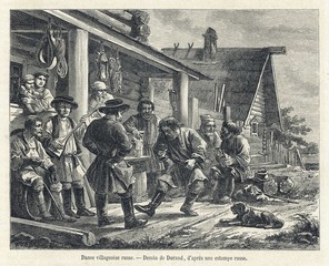 Social - Russia - Village. Date: 1864 - obrazy, fototapety, plakaty