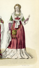 Fototapeta na wymiar Noblewoman 1510. Date: circa 1510