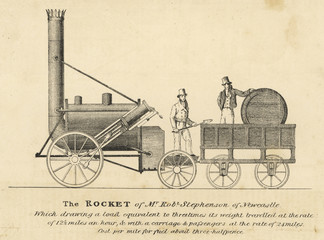 Fototapeta na wymiar Stephenson's Rocket. Date: 6 October 1829