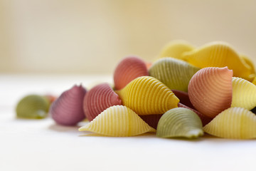 uncooked conchiglie, italian seashell pasta