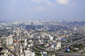 Fototapeta na wymiar Bangkok city view from above, Thailand