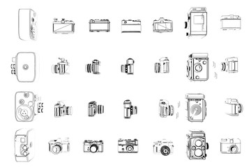illustration of vintage cameras