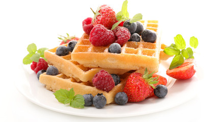 waffle with berries fruits