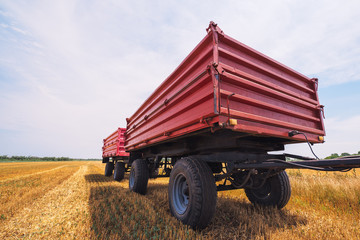 Naklejka premium Agricultural tractor trailer