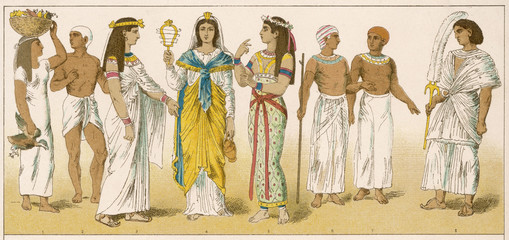 Various Egyptian Costume. Date: circa 3000 BC