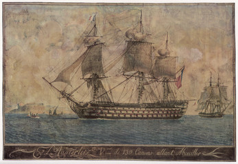 Sailing Ship Austerlitz. Date: circa 1805