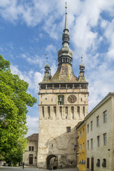 Obraz premium Beautiful vertical view of the famous Clock Tower Of The Citadel of Sighisoara, Romania