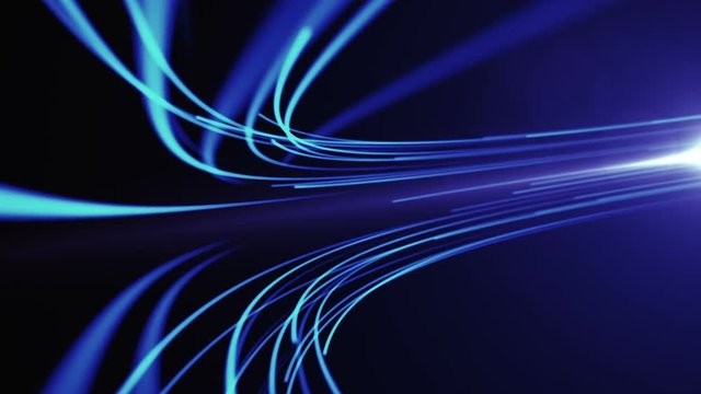 Abstract background with animation moving of lines for fiber optic network.
