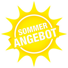 Gelber Sonnen-Button Banner 