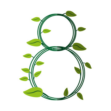plant with leaves eight shape icon image vector illustration design 