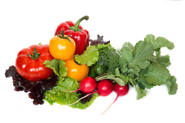 Fresh vegetables isolated on a white background