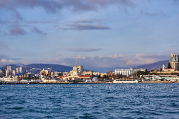 View of seaport in Sochi. RUSSIA