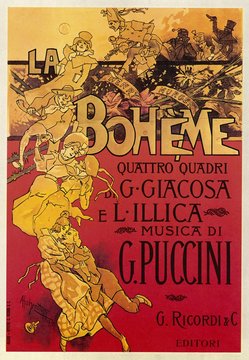 La Boheme opera score by Giacomo Puccini. Date: 1896