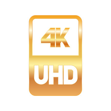 4k Ultra HD format gold logo