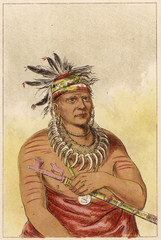 Racial - Pawnee Chief. Date: circa 1830