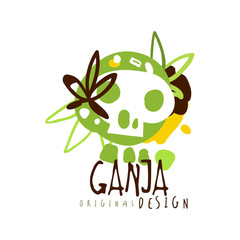 Ganja label original design, logo graphic template