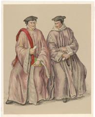 Fototapeta na wymiar Elizabethan Judges. Date: 16th century
