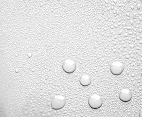 The Abstract water drop on surface of  white background