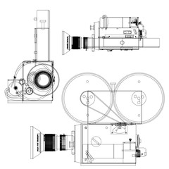 illustration of vintage cameras