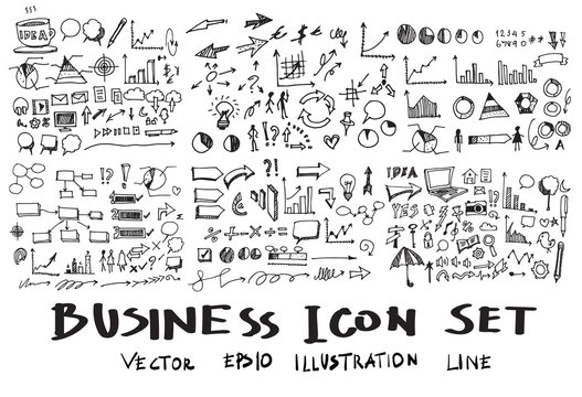 Business Doodle Sketch line vector set eps10