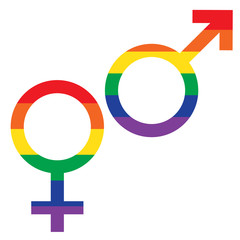 rainbow flag male female symbols