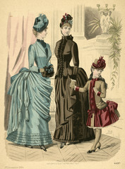 Fototapeta na wymiar Fashions 1884. Date: 1884