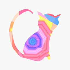 Cat with abstract pattern