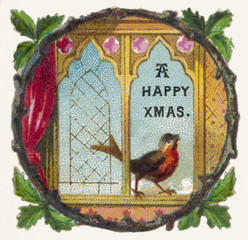 Robin on Windowsill. Date: circa 1860