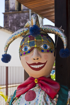 Detail of carnival giant dolls in Olinda, Brazil