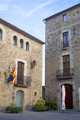 Fototapeta na wymiar View of city council of San Pere de Pals in Catalonia, Spain