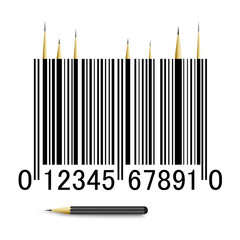 Barcode and number icon. Barcode and number Vector isolated on white background. Flat vector illustration in black. EPS 10