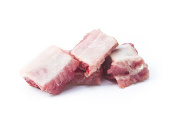 pork ribs chopped isolated on white