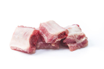 pork ribs chopped isolated on white