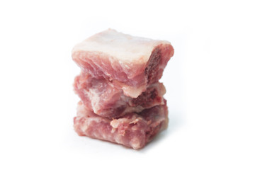 pork ribs chopped isolated on white