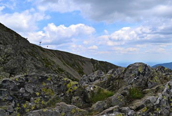Widok na zbocza Śnieżki, Karkonosze, Polska