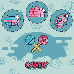Candy flat concept icons