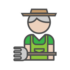 Gardener avatar icon on white background