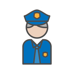 Police and security people avatar icon on white background
