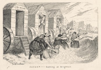 Bathing at Brighton. Date: 1836