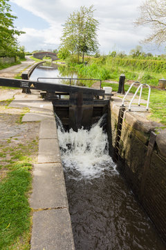  Lock Gates on the Shropshire Union Canal in England