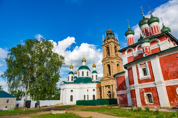 Fototapeta na wymiar UGLICH, RUSSIA - JUNE 17, 2017: Exterior of the Church of the Smolensk Icon of the Mother of God. Architectural monument built in 1700 