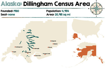 Large and detailed map of Dillingham Census Area in Alaska