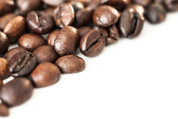Coffee beans isolated on white background.
